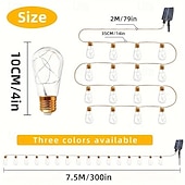 economico Striscie luci ad energia solare-luci solari da campeggio all&#039;aperto con telecomando – luci fatate impermeabili da 7 m e 16 LED per decorazioni da terrazza, vacanze, matrimoni, feste, giardini e balconi