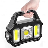 abordables Lampes de travail-1 lampe de poche portative COB haute luminosité pour l&#039;extérieur, projecteur multifonctionnel pour camping solaire, utilisation en extérieur