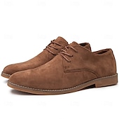 economico Semi-formale-scarpe oxford stringate in pelle scamosciata da uomo – design casual leggero per lavoro, ufficio e uso quotidiano