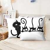 billige dyrestil-morsomme dyr dekorative kasteputer trekk 1 stk myk firkantet sofa putetrekk putetrekk for soverom stue sofa stol søte katter