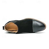 cheap Semi-Formal-Men&#039;s Tan Chelsea Boots with Faux Leather and Suede Upper – Slip-On Elastic Design, Casual and Comfortable for Daily Wear or Semi-Formal Occasions