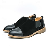 cheap Semi-Formal-Men&#039;s Tan Chelsea Boots with Faux Leather and Suede Upper – Slip-On Elastic Design, Casual and Comfortable for Daily Wear or Semi-Formal Occasions