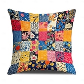 baratos Estilo Vintage-Capa de Almofadas Decorativas Floral 1PC Capa quadrada macia para Sofá Quarto Sala de Estar