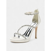 preiswerte Prom-elegante, mit Strasssteinen verzierte Satin-High-Heel-Sandalen für Damen - perfekt für Hochzeiten und formelle Anlässe