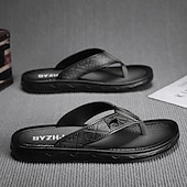 preiswerte Kleidungs-Sandalen-Braune Casual Flip Flops für Herren mit strukturiertem Fußbett und verstellbarem Riemen – bequeme Outdoor-Sandalen für Sommer und Strand