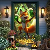 abordables Día de San Patricio-Decoraciones para puertas del día de San Patricio, cubiertas para puertas, tréboles, tapiz de puerta de arco iris, cortina de puerta, decoración, telón de fondo, pancarta para puerta de