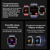 tanie Smartwatche-iMosi ET588 Inteligentny zegarek 1.96 in Inteligentny zegarek Bluetooth EKG + PPG Monitorowanie temperatury Krokomierz Kompatybilny z Android iOS Damskie Męskie Odbieranie bez użycia rąk Wodoodporny
