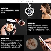 abordables Día de la Madre-Collar de proyección de fotos personalizado mejor regalo para mamá - Colgante personalizado con foto regalo ideal para bodas Navidad o aniversarios para amigos y familia