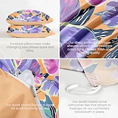 economico 100% cotone-Set copripiumino serie tropicale floreale 100% cotone, set da 3 pezzi per un&#039;estate morbida sulla pelle e di lunga durata