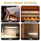 cheap Cabinet Light-6PCS Motion Sensor LED Cabinet Lights - USB Rechargeable Night Reading Lights for Wardrobe, Kitchen, Stairs &amp; Bookshelves 20/30cm