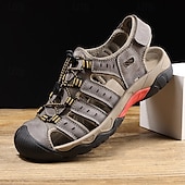 voordelige Buitensandalen-Heren outdoor wandelsandalen - ademend gesloten teenontwerp, verstelbare vetersluitingen, antislipzool, comfortabele zomerschoenen voor trekking en kamperen