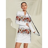 olcso Női golfruházat-Női golfruha Piros Hosszú ujj Női golffelszerelések ruhák ruhák, ruházat