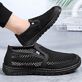 levne Pánské tenisky-pánské nazouváky pro volný čas se vzorem houndstooth - prodyšné lehké mokasíny pro každodenní nošení a cestování