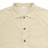 abordables Ensembles de chemises basiques pour hommes-Homme Deux pièces Ensemble Chemise Ensemble été Et Set Uni Quotidien Vacances Sortir Col Manche Courte Pantalon Court Été Mode Occasionnel Confortable Vêtement Tenue