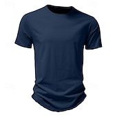 cheap Cotton Linen T-shirts-100% Cotton Men&#039;s T Shirt Tee Top Plain Crew Neck Vacation Street Short Sleeves Classic Style Clothing Apparel Fashion Designer Basic