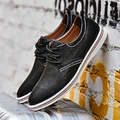cheap Semi-Formal-Men&#039;s Casual Lace-Up Shoes – Vibrant Faux Leather Upper, Lightweight Design, Non-Slip Sole, Perfect for Everyday Wear and Summer Outings