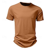 cheap Cotton Linen T-shirts-100% Cotton Men&#039;s T Shirt Tee Top Plain Crew Neck Vacation Street Short Sleeves Classic Style Clothing Apparel Fashion Designer Basic