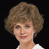 cheap Older Wigs-WhisperLite Wig Luxe Crop-Style Wig with Razored Bangs and Dimensional Layers/Multi-Tonal Shades of Blonde Silver Brown and Red