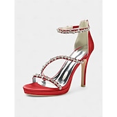 preiswerte Prom-elegante, mit Strasssteinen verzierte Satin-High-Heel-Sandalen für Damen - perfekt für Hochzeiten und formelle Anlässe