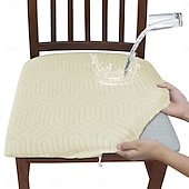 baratos Capa para Cadeira de Jantar-capas de assento de cadeira, capas de assento de cadeira de sala de jantar com laços, capas de cadeira jacquard elásticas protetores para cadeiras de cozinha de sala de jantar