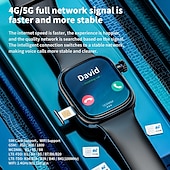 رخيصةأون ساعات ذكية-LOKMAT XH018 ساعة ذكية 2.04 بوصة 4G LTE هاتف ساعة ذكية خلوية 3G 4G بلوتوث عداد الخطى تذكرة بالاتصال رصد معدل ضربات القلب متوافق مع Android iOS نسائي رجالي GPS مكالمات بدون يد التحكم بالاعلام IPX-4