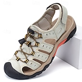 voordelige Buitensandalen-Heren outdoor wandelsandalen - ademend gesloten teenontwerp, verstelbare vetersluitingen, antislipzool, comfortabele zomerschoenen voor trekking en kamperen