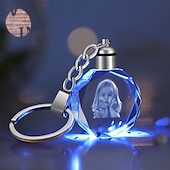 levne Pro ženy-Personalizovaný 3D krystalový klíčenka s fotografií nejlepší dárek pro maminku - Laserem vyrytý obrázkový krystalový klíč ideální na svatby památky nebo dárky k výročí