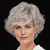 cheap Older Wigs-WhisperLite Wig Luxe Crop-Style Wig with Razored Bangs and Dimensional Layers/Multi-Tonal Shades of Blonde Silver Brown and Red