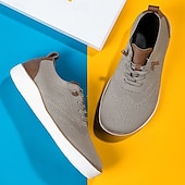 cheap Men&#039;s Sneakers-Men&#039;s Lightweight Barefoot Shoes Knit Sneakers - Breathable Casual Shoes with Lace-Up Design for Walking, Travel and Daily Wear