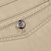 abordables Delgado-Hombre Graduación pantalones de traje Pantalones Chinos Botones Bolsillo Plano Comodidad Formal Fiesta Trabajo Moda Estilo clásico Dunkelkaki Caqui Claro Microelástico