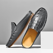 cheap Men&#039;s Clogs &amp; Mules-Men&#039;s Slip-On Moccasin Shoes – Comfortable Casual Leather Loafers with Woven Detailing for Everyday Wear
