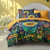 economico 100% cotone-set copripiumino floreale botanico - include copripiumino e federe - design elegante e ispirato alla natura - tessuto morbido e confortevole - perfetto per l&#039;arredamento della camera da letto