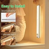 cheap Cabinet Light-1pc LED Closet Lights - Motion Sensor Under Cabinet USB Rechargeable Night Lamp, Dimmable Indoor Lighting for Kitchen, Wardrobe &amp; Stairs 80/120/160 LEDs
