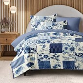 cheap 100% Cotton-Geometric Floral Pattern Duvet Cover Set Set Soft 3-Piece Luxury Cotton Bedding Set Home Decor Gift Twin Full King Queen Size Duvet Cover
