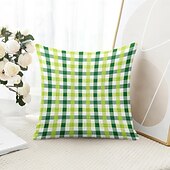 billiga geometrisk stil-saint patrick&#039;s day dekorativa slängkuddar överdrag 1 st grön irländsk mjuk fyrkantig soffa kuddfodral örngott för sovrum vardagsrum soffa stol