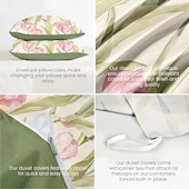 billiga 100% bomull-Påslakan i 100 % bomull med blommor i 3-delat set för sommaren mjuk hudvänlig långvarig
