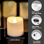 billige Stearinlys-12 stk led flammeløse timer lys langvarige batteridrevne telys til jul bryllup bordpynt varm hvit