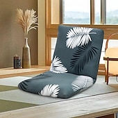 billige Spisestoltrekk-stretch foldegulv gaming stoltrekk uten stol, trykt justerbar gulv stol slipcover gulv lazy stoltrekk meditasjon lounge stol beskytter trekk