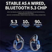 abordables Écouteurs Bluetooth sans fil-Casque Bluetooth 5.3 de sport avec annulation de bruit écouteurs gaming sans fil écouteurs stéréo non intra-auriculaires affichage LED de l&#039;état de la batterie étui de chargement pour smartphone