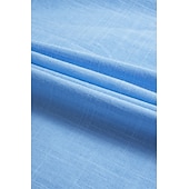 preiswerte Urlaub-Herren Hemd Leinenhemd Sommerhemd Strandbekleidung Einfach Urlaub Lässig Schwarz Weiß Blau Khaki Langarm Revers Frühling &amp; Sommer Bekleidung