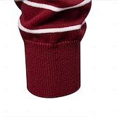 preiswerte Herren Elite Hoodies &amp; Sweatshirts-Herren Pullover Gerippt Stricken Normale Oberteile Farbblock Gestreift Rundhalsausschnitt Strickware Täglich Outdoor Urlaub Bekleidung Frühling Herbst Wein Marineblau S M L