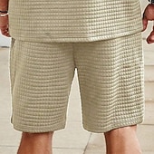 preiswerte Shorts-Herren Waffel-Shorts Sweatshorts Kurze Hose Shorts Kurze Hosen Sommer-Shorts Tasche Kordelzug Elastische Taille Glatt Komfort Kurz Sports Outdoor Täglich Ausgehen Modisch Brautkleider schlicht
