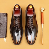 economico Scarpe Eleganti Classiche-scarpe oxford da uomo in pelle verniciata di vacchetta di prima qualità - calzature eleganti da lavoro con finitura lucida ed elegante, ideali per matrimoni, ufficio e occasioni formali