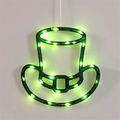 billige Batteridrevet-st.patrick&#039;s day three leaf clover LED dekorativt lys - kreativt hengende tilbehør feriefestdekorasjon, lite nattlys for stue, soverom eller festlige anledninger 1 stk.