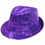 halpa Fedora hattu-Miesten Kentucky Derby -hattu Aurinkohattu Juhlahattu Keltainen Rubiini Polyesteri Paljetti Muoti Vapaa-aika Päivittäin Pyhän Patrickin päivä Yhtenäinen väri Aurinkovoide Hengittävä