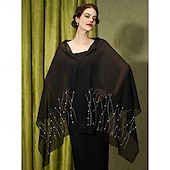 cheap Wedding Guest Wraps-YESSA Womens Rhinestone Shawls and Wraps for Evening Dresses,Sequin Chiffon Shawls and Wraps for Weddings Formal Shawl Scarf
