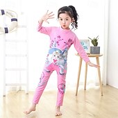 お買い得  ガールズウェットスーツ-子供 女の子 水着 アウトドア パーティー ユニコーン 旅行度假风 ファッション 水着 4年以上 夏 マルチカラー ホワイト