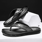 preiswerte Kleidungs-Sandalen-Braune Casual Flip Flops für Herren mit strukturiertem Fußbett und verstellbarem Riemen – bequeme Outdoor-Sandalen für Sommer und Strand