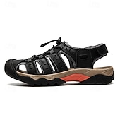 voordelige Buitensandalen-Heren outdoor wandelsandalen - ademend gesloten teenontwerp, verstelbare vetersluitingen, antislipzool, comfortabele zomerschoenen voor trekking en kamperen