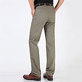 abordables Delgado-Hombre Graduación pantalones de traje Pantalones Chinos Botones Bolsillo Plano Comodidad Formal Fiesta Trabajo Moda Estilo clásico Dunkelkaki Caqui Claro Microelástico